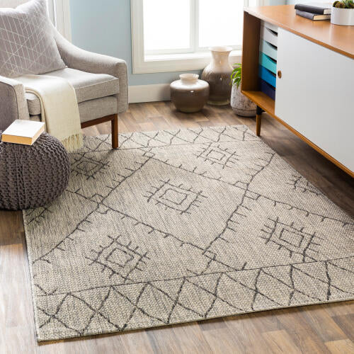 Livabliss Eagean Machine Woven Rug — Taupe / Charcoal | EAG-2328 - colour & pattern