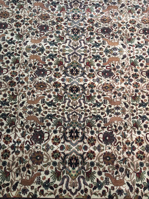 8’x10’ Hand-Knotted Persian-Style (Indo-Persian) Wool Area Rug- Multi/Green