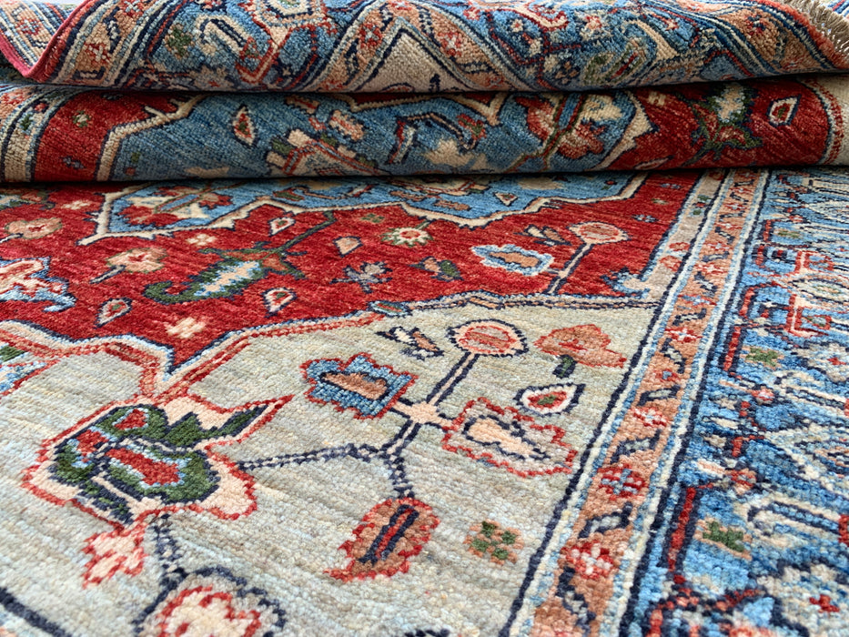 5'9 x 4'2 Hand-Knotted Peshawari Chobi Wool Rug - Red Traditional Medallion Area Rug - KBHM-573