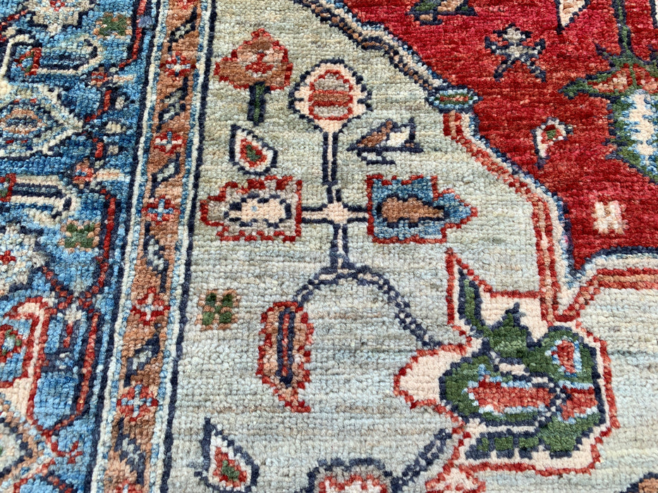 5'9 x 4'2 Hand-Knotted Peshawari Chobi Wool Rug - Red Traditional Medallion Area Rug - KBHM-573