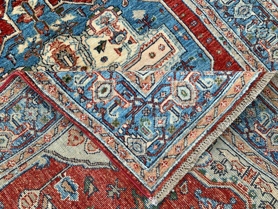 5'9 x 4'2 Hand-Knotted Peshawari Chobi Wool Rug - Red Traditional Medallion Area Rug - KBHM-573
