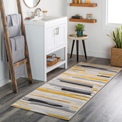 City Machine Woven Rug — Yellow / Gray Multi | CIT-2340