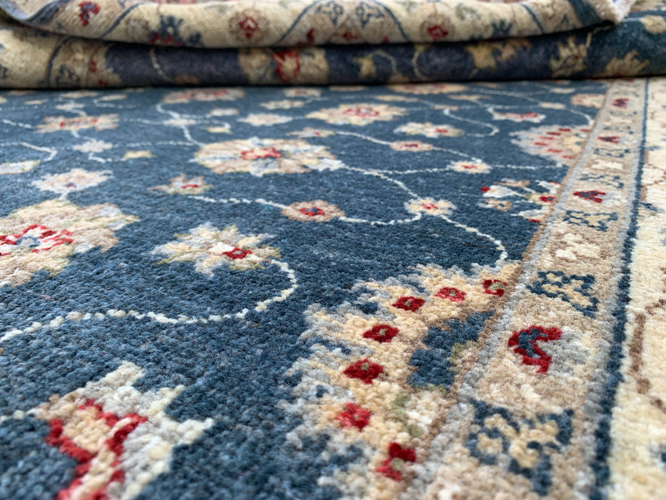 5'11 x 4'0 Hand-Knotted Peshawari Chobi Wool Rug - Blue Traditional Floral Area Rug - KBHM-582