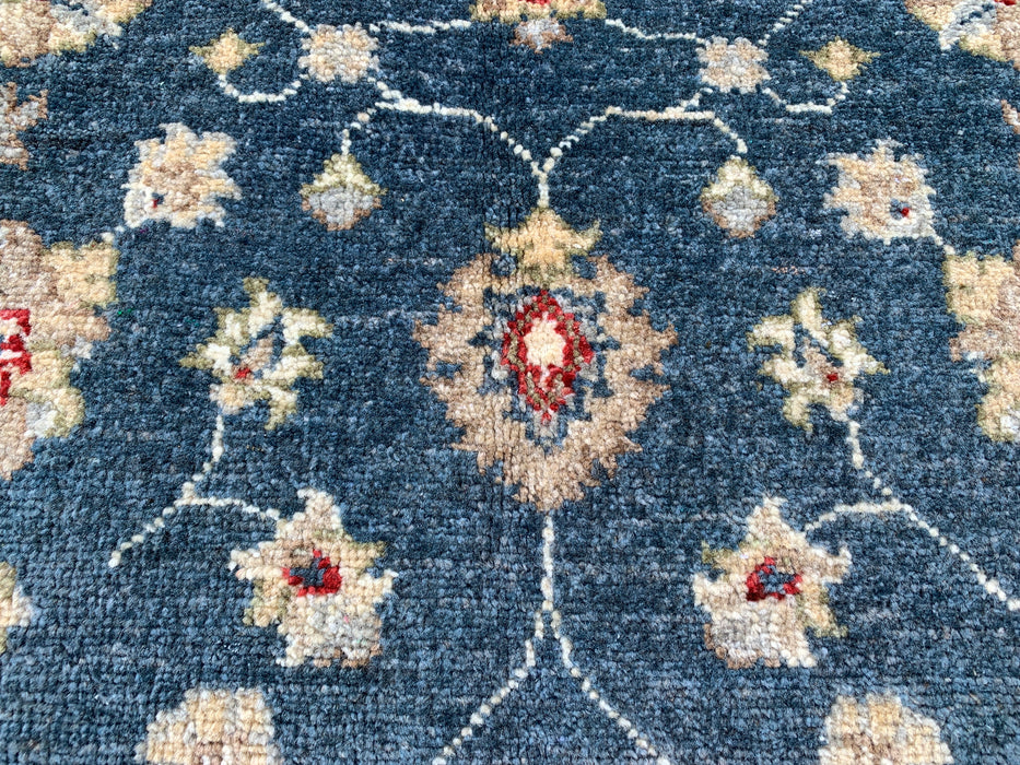 5'11 x 4'0 Hand-Knotted Peshawari Chobi Wool Rug - Blue Traditional Floral Area Rug - KBHM-582