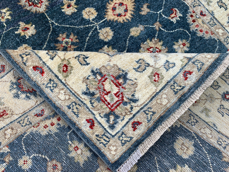 5'11 x 4'0 Hand-Knotted Peshawari Chobi Wool Rug - Blue Traditional Floral Area Rug - KBHM-582