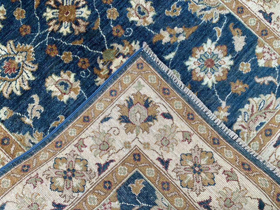 6'0 x 4'0 Hand-Knotted Peshawari Chobi Wool Rug - Blue Traditional Floral Area Rug - KBHM-583