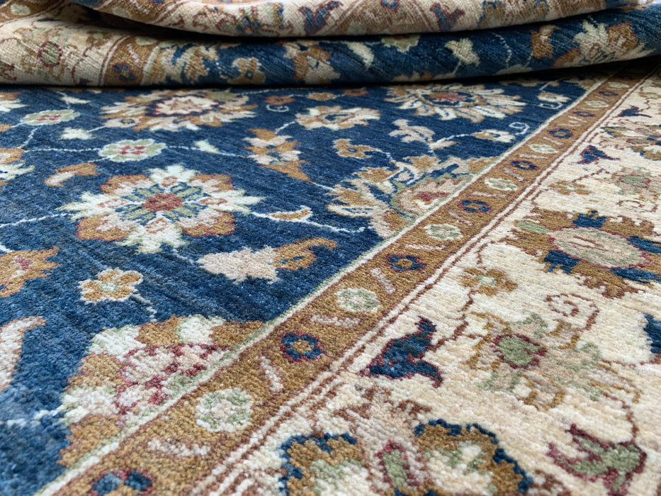 6'0 x 4'0 Hand-Knotted Peshawari Chobi Wool Rug - Blue Traditional Floral Area Rug - KBHM-583