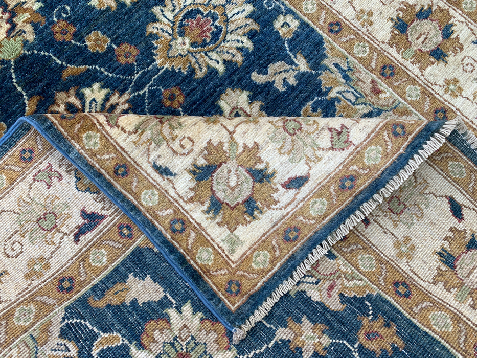 6'0 x 4'0 Hand-Knotted Peshawari Chobi Wool Rug - Blue Traditional Floral Area Rug - KBHM-583