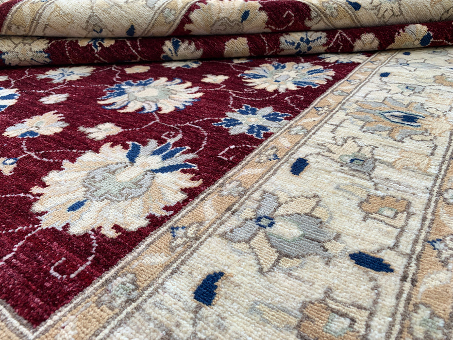 6'7 x 4'11 Hand-Knotted Peshawari Chobi Wool Rug - Red Traditional Floral Area Rug - KBHM-587