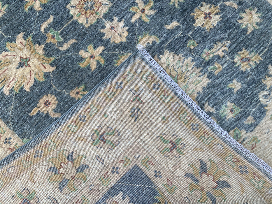 6'4 x 4'11 Hand-Knotted Peshawari Chobi Wool Rug - Gray Traditional Floral Area Rug - KBHM-588