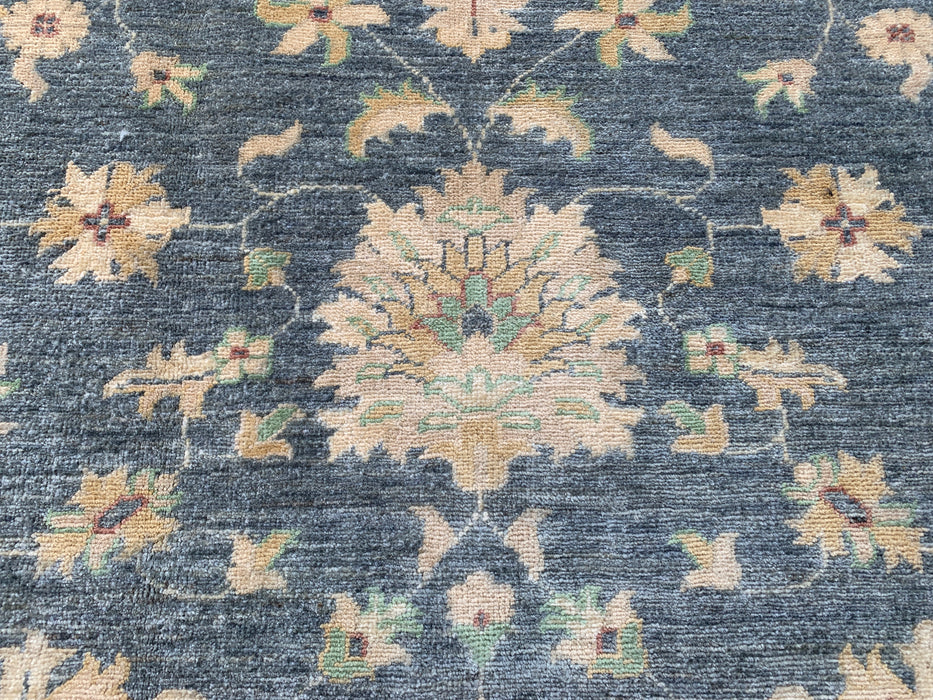 6'4 x 4'11 Hand-Knotted Peshawari Chobi Wool Rug - Gray Traditional Floral Area Rug - KBHM-588