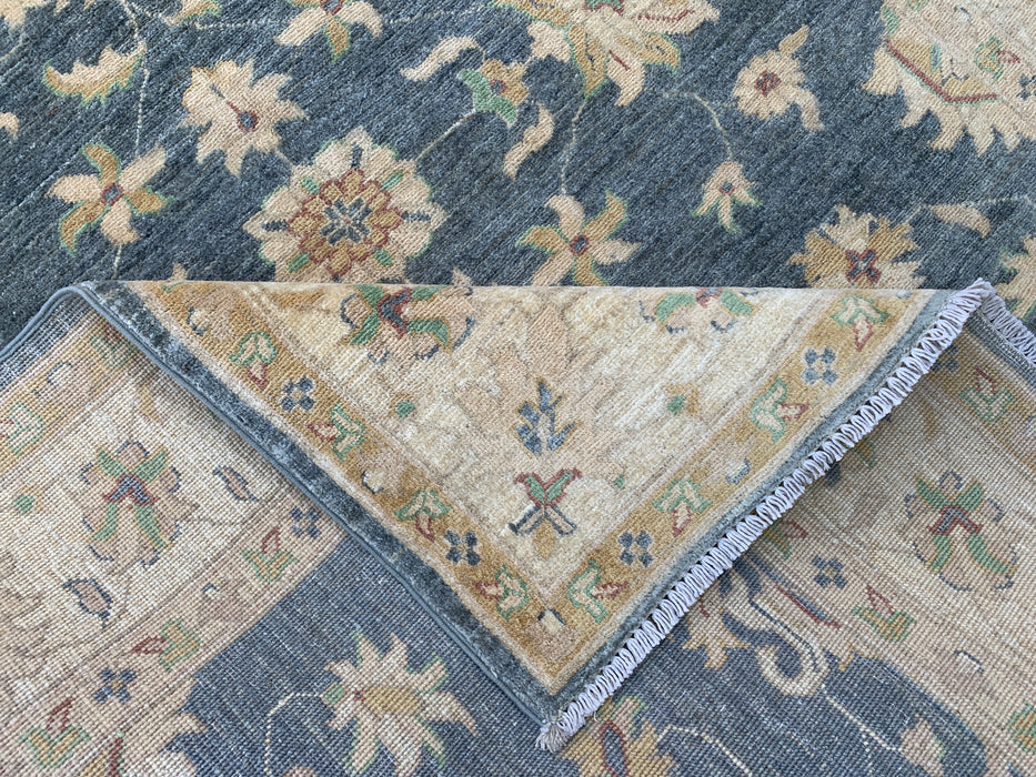 6'4 x 4'11 Hand-Knotted Peshawari Chobi Wool Rug - Gray Traditional Floral Area Rug - KBHM-588