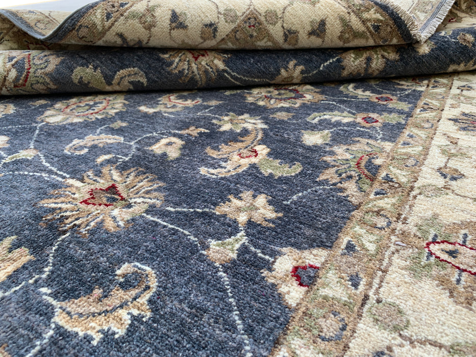 6'10 x 4'10 Hand-Knotted Peshawari Chobi Wool Rug - Blue Traditional Floral Area Rug - KBHM-591