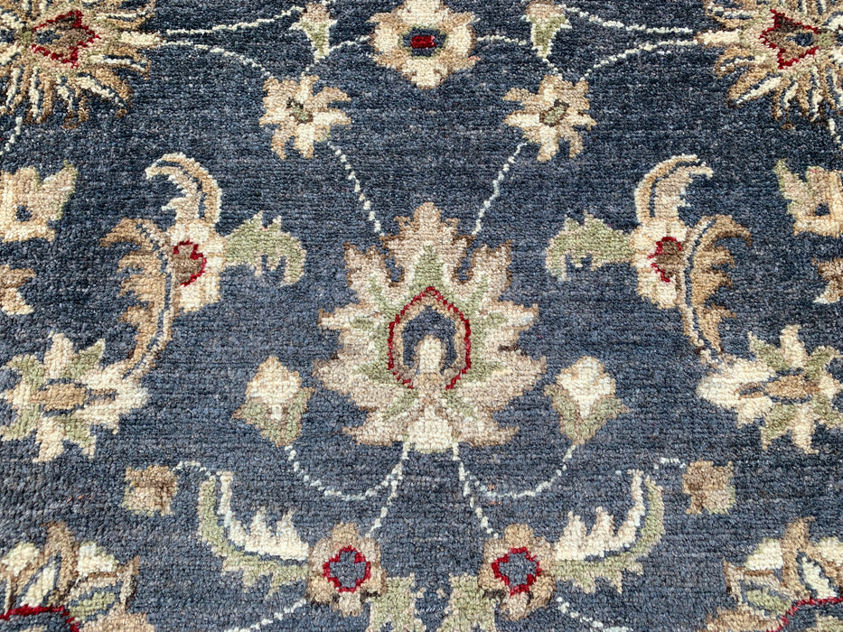 6'10 x 4'10 Hand-Knotted Peshawari Chobi Wool Rug - Blue Traditional Floral Area Rug - KBHM-591