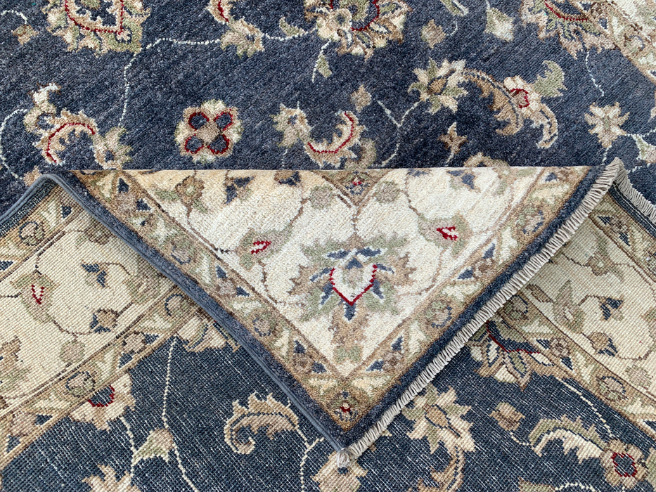 6'10 x 4'10 Hand-Knotted Peshawari Chobi Wool Rug - Blue Traditional Floral Area Rug - KBHM-591