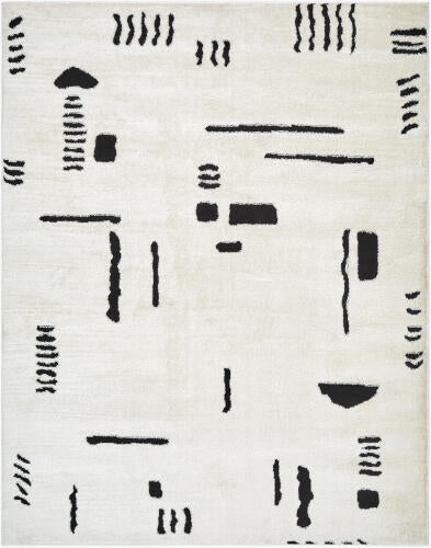 Livabliss Freud Machine Woven Rug — Ivory / Black | FEU-2333 - performance