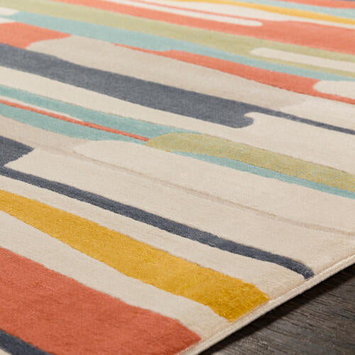 City Machine Woven Rug — Orange / Aqua Multi | CIT-2339