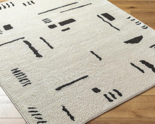 Livabliss Freud Machine Woven Rug — Ivory / Black | FEU-2333