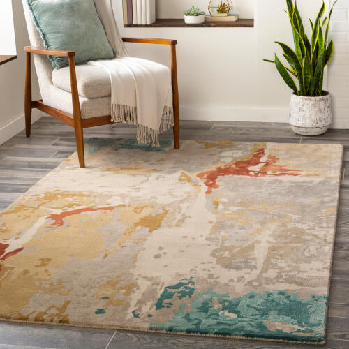 Kavita Handmade Rug — Coral / Sand | KVT-2305 - colour & pattern