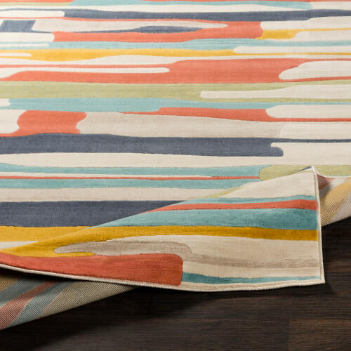 City Machine Woven Rug — Orange / Aqua Multi | CIT-2339 - construction