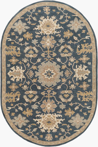 Caesar Handmade Wool Rug — Navy / Beige | CAE-1154