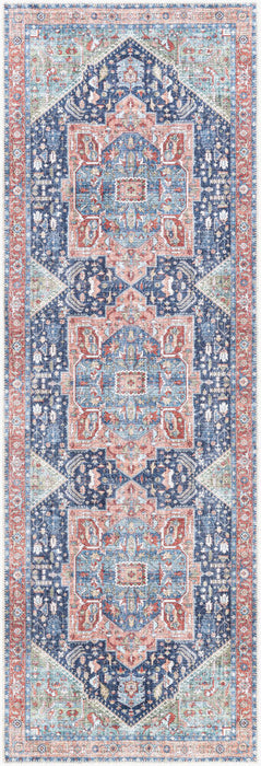 Amelie Machine Washable Rug — Navy / Peach | AML-2310