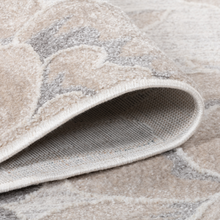 Ivory Floral Rug – Soft Indoor/Outdoor 3D Texture (Non-Shedding)