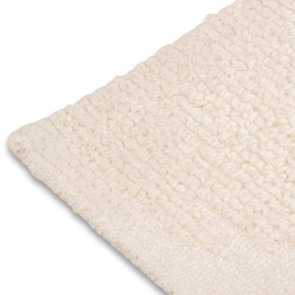 Ivory Tonal Stripe Wool Rug – Hand Made (0.75" Pile)