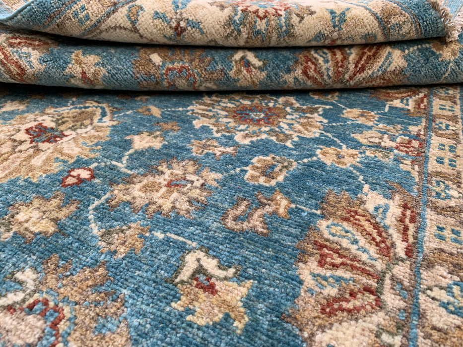 5'10 x 4'0 Hand-Knotted Peshawari Chobi Wool Rug - Blue Traditional Floral Area Rug - KBHM-601