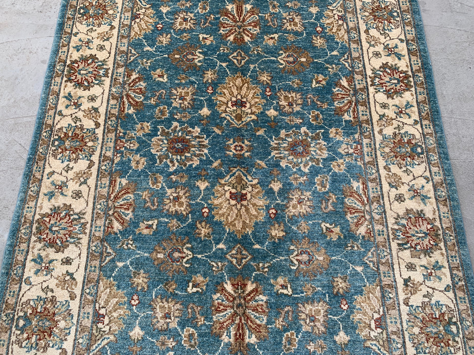 5'10 x 4'0 Hand-Knotted Peshawari Chobi Wool Rug - Blue Traditional Floral Area Rug - KBHM-601