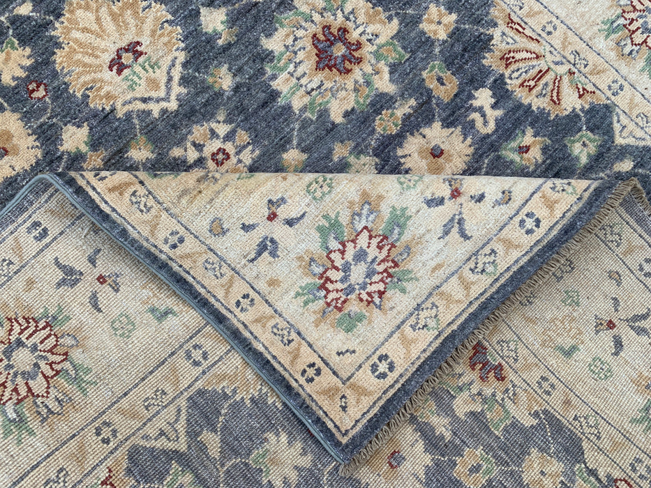 6'8 x 5'0 Hand-Knotted Peshawari Chobi Wool Rug - Gray Traditional Floral Area Rug - KBHM-602