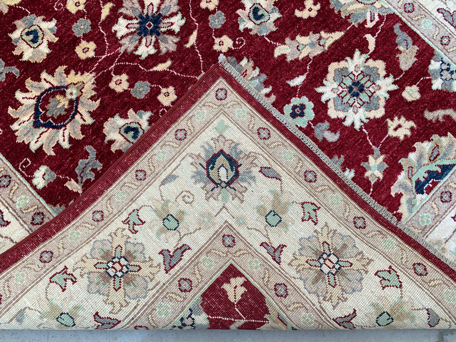 6'8 x 5'0 Hand-Knotted Peshawari Chobi Wool Rug - Red Traditional Floral Area Rug - KBHM-604