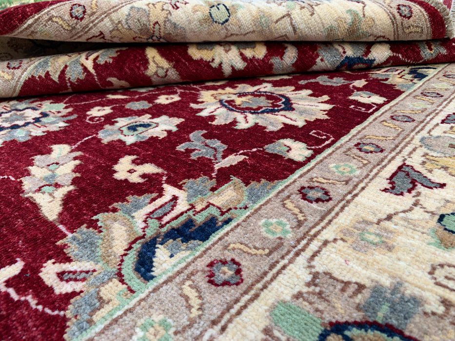 6'8 x 5'0 Hand-Knotted Peshawari Chobi Wool Rug - Red Traditional Floral Area Rug - KBHM-604
