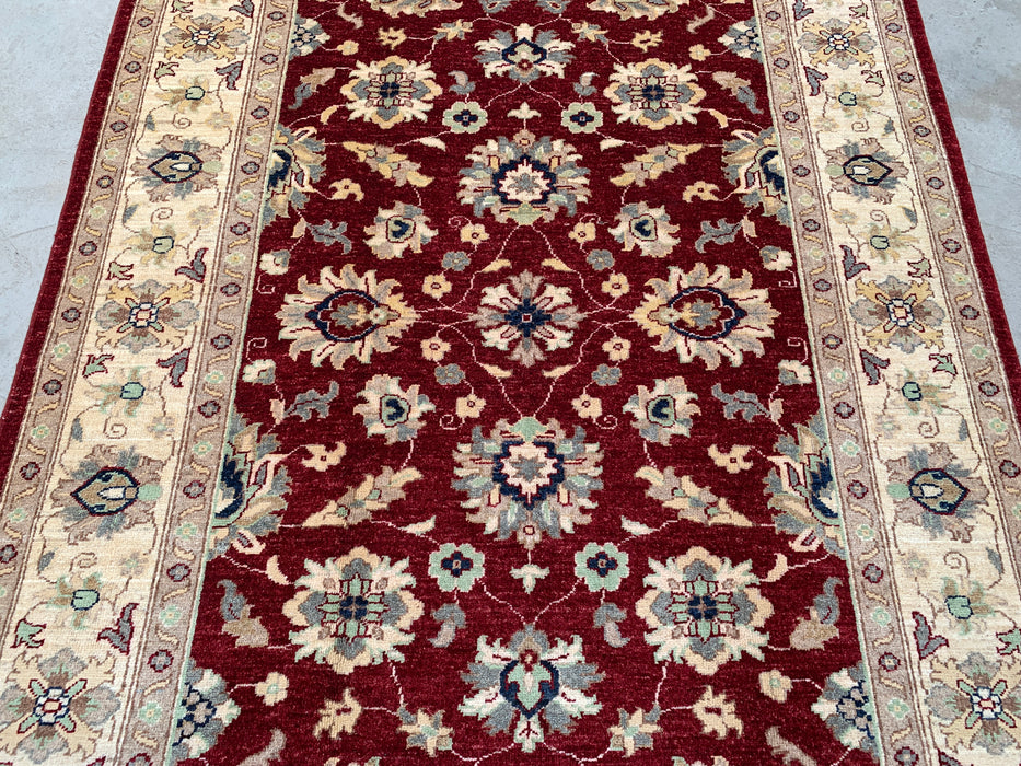 6'8 x 5'0 Hand-Knotted Peshawari Chobi Wool Rug - Red Traditional Floral Area Rug - KBHM-604