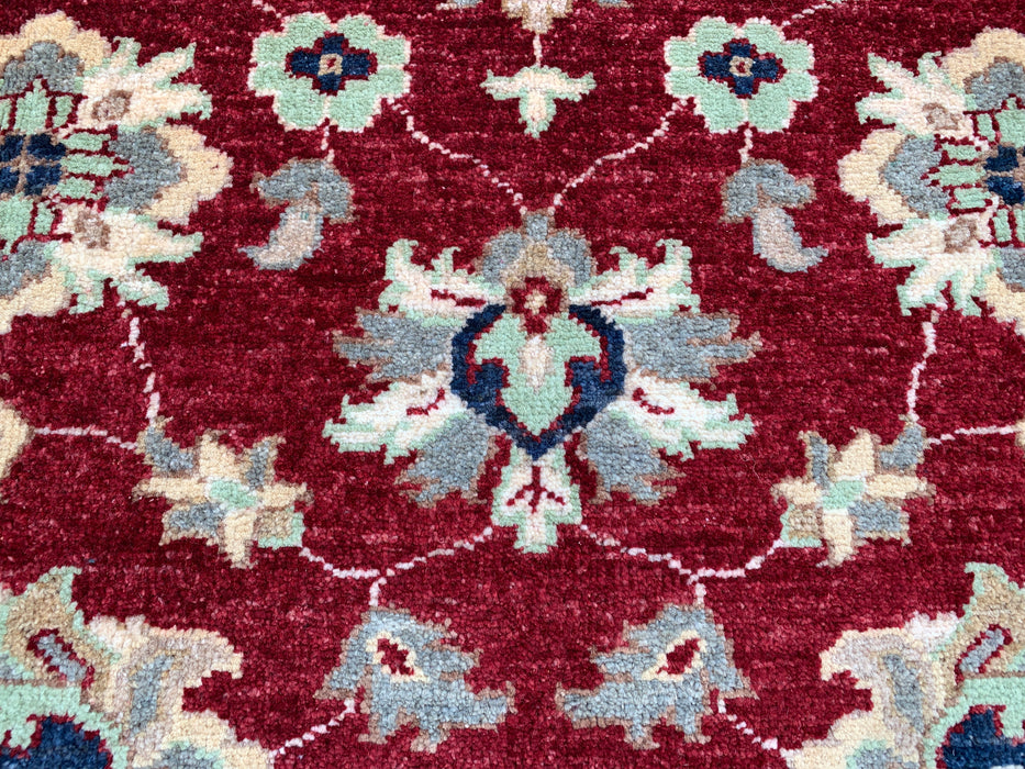 6'8 x 5'0 Hand-Knotted Peshawari Chobi Wool Rug - Red Traditional Floral Area Rug - KBHM-604