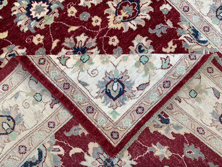 6'8 x 5'0 Hand-Knotted Peshawari Chobi Wool Rug - Red Traditional Floral Area Rug - KBHM-604