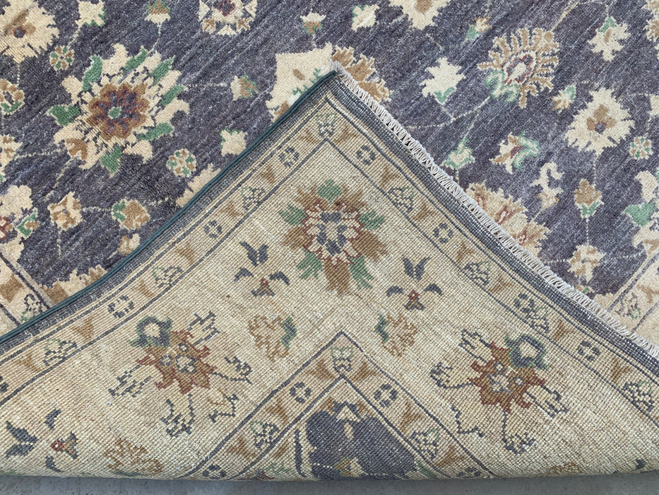 6'5 x 5'2 Hand-Knotted Peshawari Chobi Wool Rug - Gray Traditional Floral Area Rug - KBHM-606