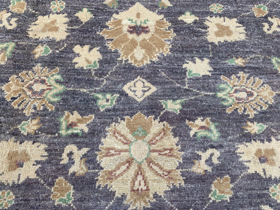 6'5 x 5'2 Hand-Knotted Peshawari Chobi Wool Rug - Gray Traditional Floral Area Rug - KBHM-606