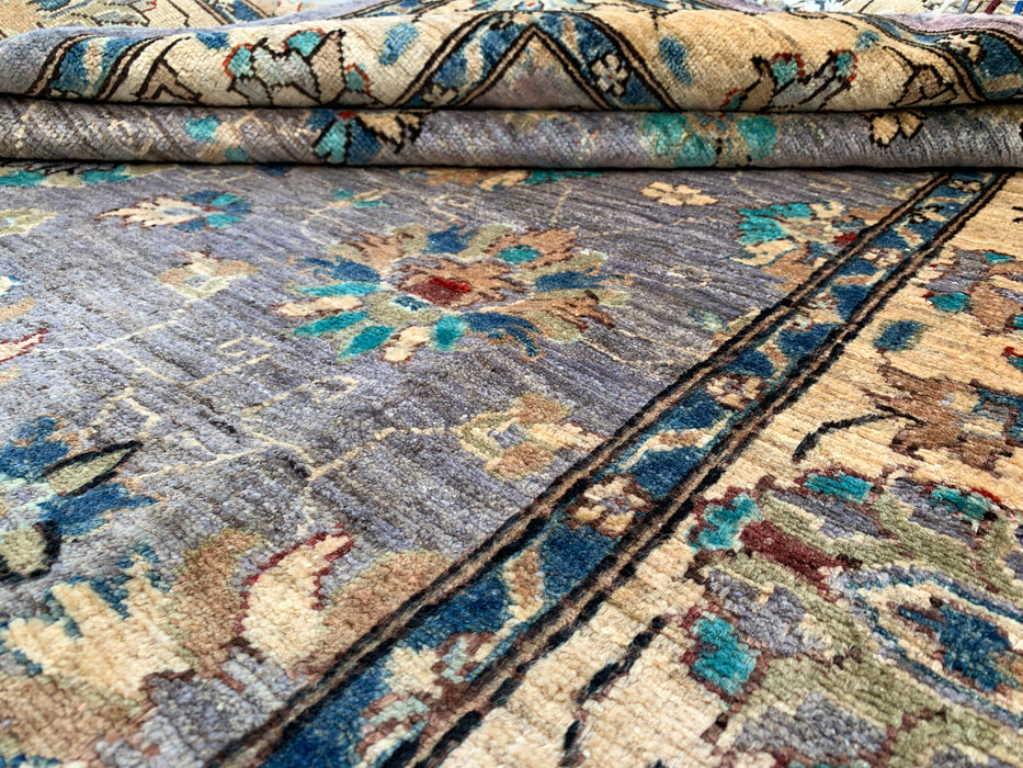 6'7 x 5'0 Hand-Knotted Peshawari Chobi Wool Rug - Purple Gray Traditional Floral Area Rug - KBHM-607