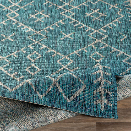 Livabliss Eagean Machine Woven Rug — Teal / Ivory | EAG-2330 - construction