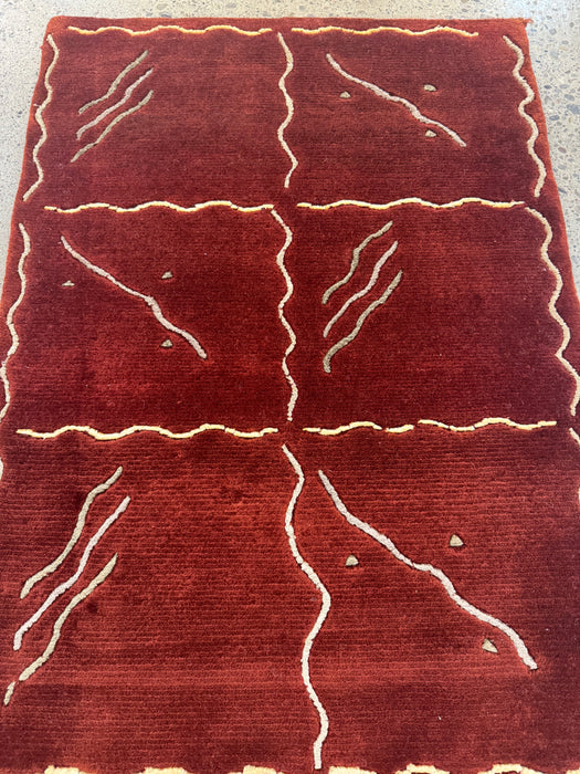 2'x3' 100% Wool Nepali Hand Knotted Area Rug