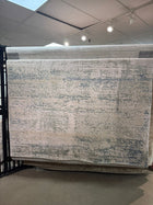 8'X10' Bamboo Silk Contemporary Style Area Rug- Ivory/Blue (Power-Loomed)