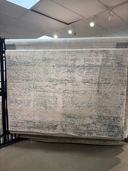 8'x10' Power-Loomed Contemporary Style Ivory/Blue Area Rug – KB Rugs