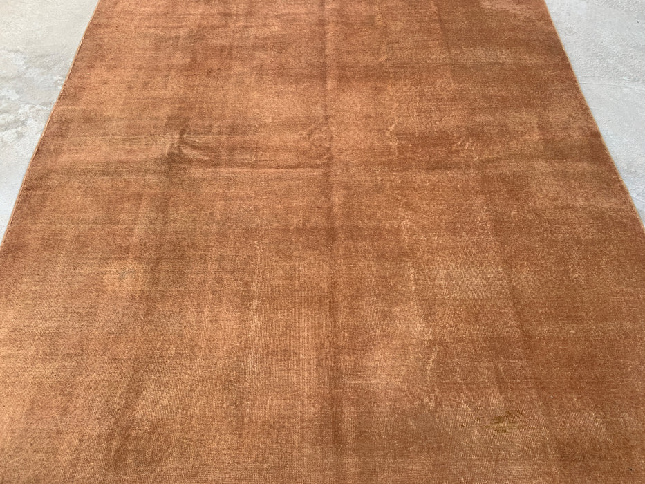 Handmade Persian Wool Area Rug 7x10 - Solid Brown Minimalist Chobi Style Rug - Exact Size 9'4" x 6'7" - KBHM-619