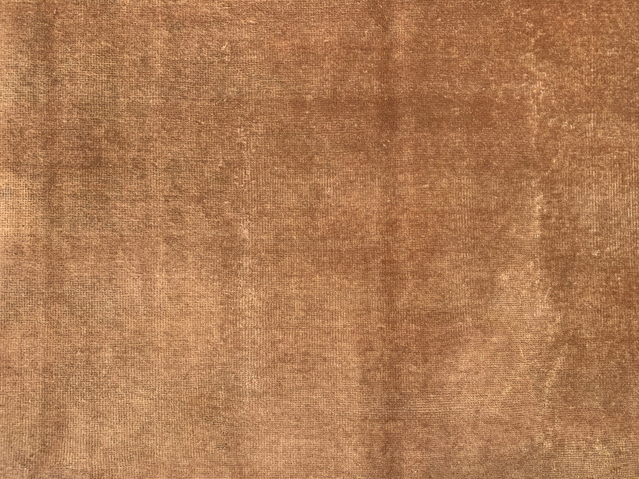 Handmade Persian Wool Area Rug 7x10 - Solid Brown Minimalist Chobi Style Rug - Exact Size 9'4" x 6'7" - KBHM-619
