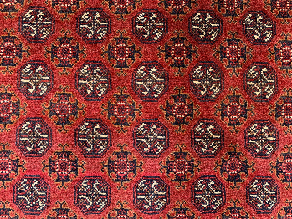 Handmade Persian Wool Area Rug 7x10 - Red Tribal Geometric Chobi Style Rug - Exact Size 9'4" x 6'7" - KBHM-626