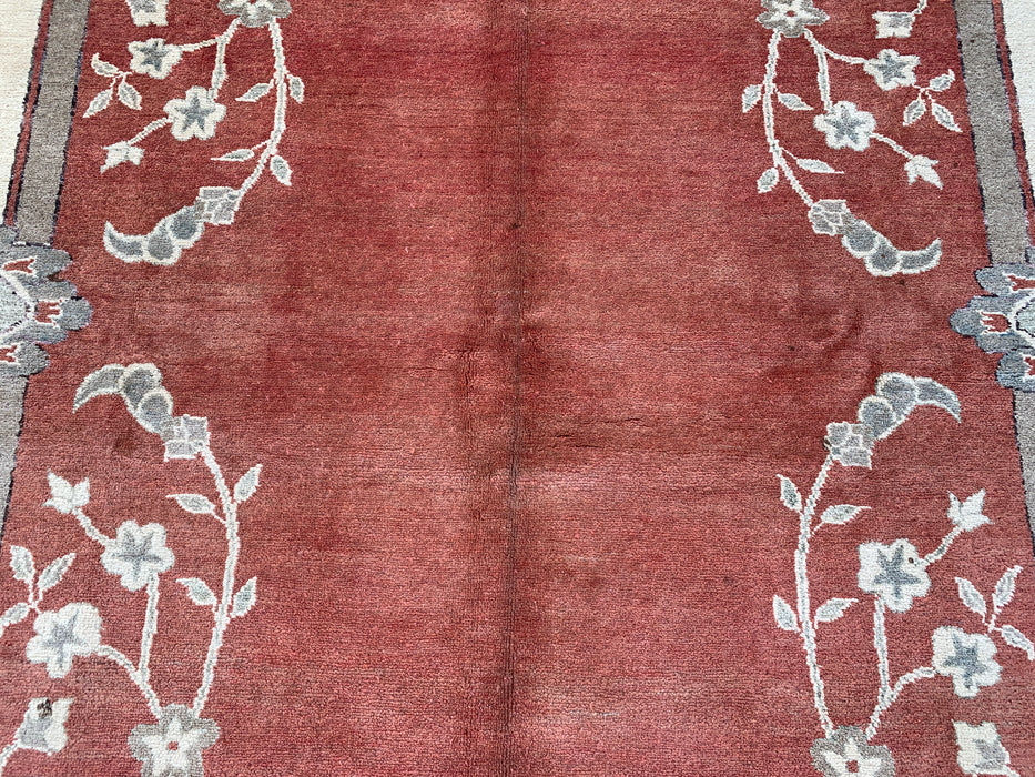 Handmade Persian Wool Area Rug 7x10 - Rust Traditional Open Field Chobi Style Rug - Exact Size 7'8" x 6'0" - KBHM-631