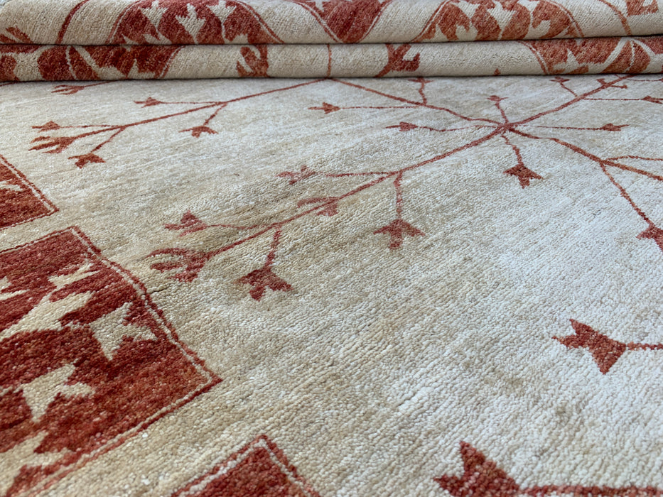Handmade Persian Wool Area Rug 7x10 - Ivory Tribal Tree of Life Chobi Style Rug - Exact Size 7'10" x 5'10" - KBHM-633