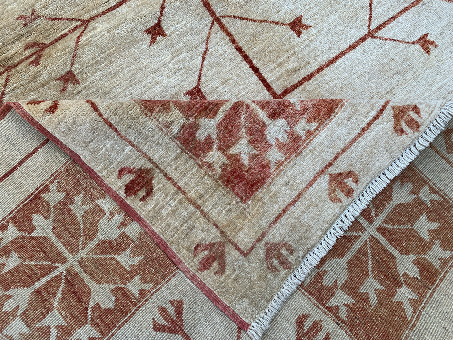 Handmade Persian Wool Area Rug 7x10 - Ivory Tribal Tree of Life Chobi Style Rug - Exact Size 7'10" x 5'10" - KBHM-633