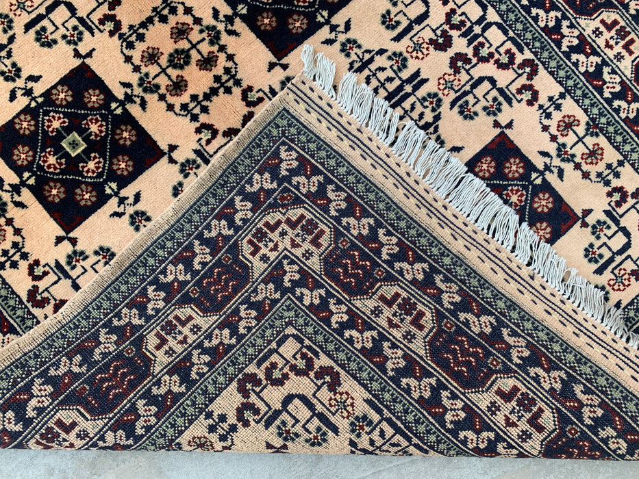 4'10 x 3'3 Hand-Knotted Peshawari Chobi Wool Rug - Ivory Tribal Geometric Area Rug - KBHM-636